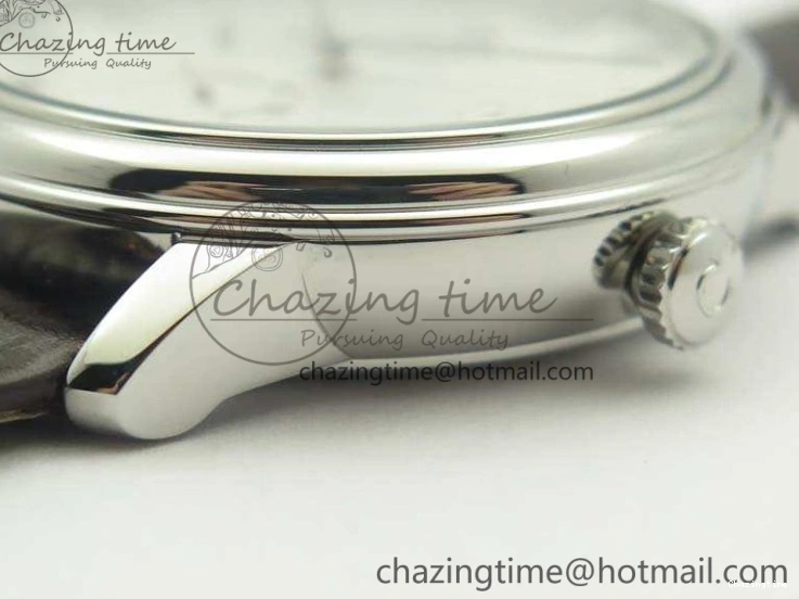 0310 FashionForward De Ville Prestige Real Power Reserve SS TW 1:1 Best Edition White Dial SS Markers On Leather Strap A 8095